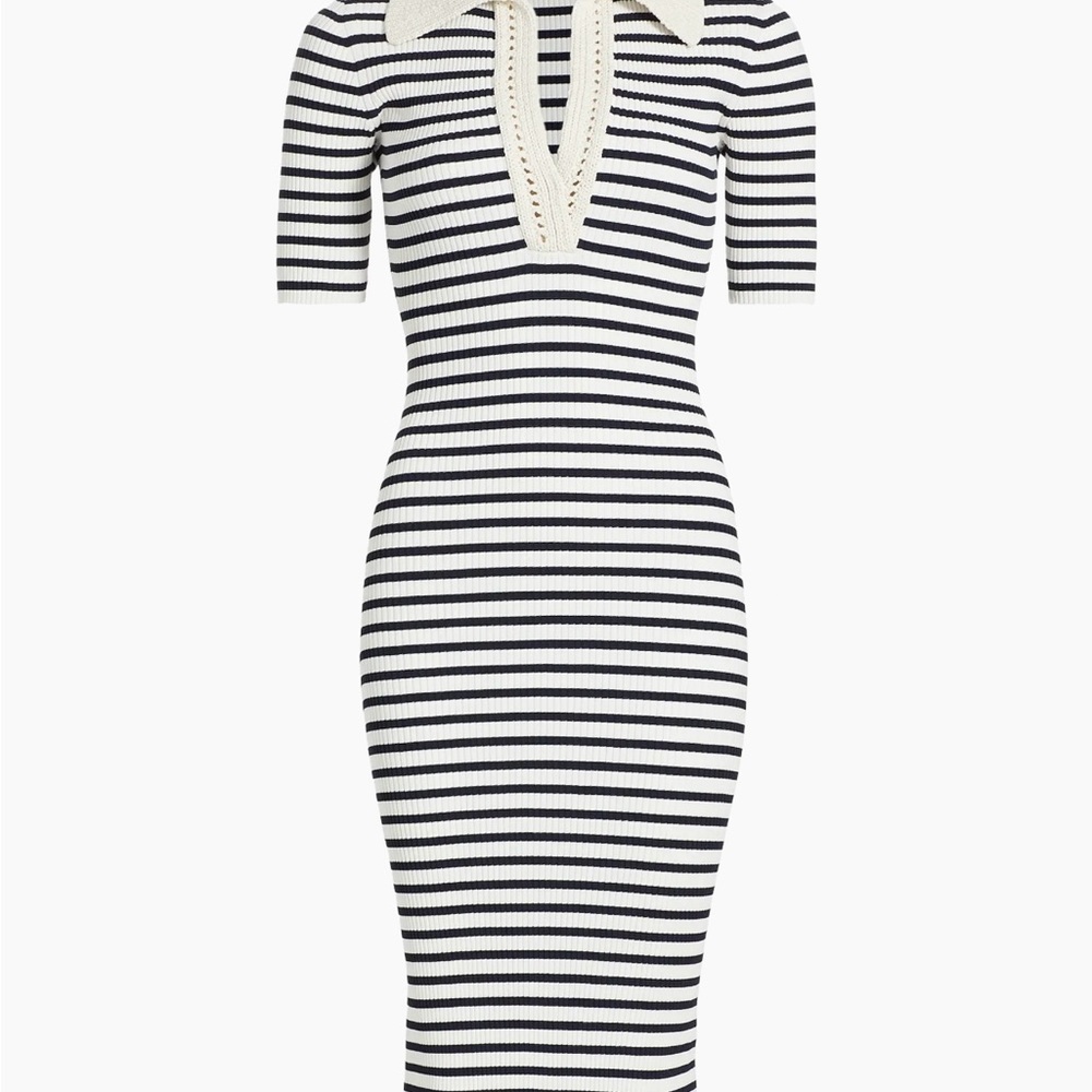 A.L.C. Black and White Striped Midi Dress .  Excellent condition.  Size Medium